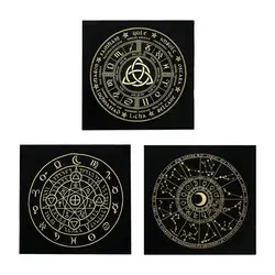 Tarô pano flanela adivinhação toalha de mesa preto cura espiritual jogo de tabuleiro toalha de mesa pagão roda do ano padrão tabela