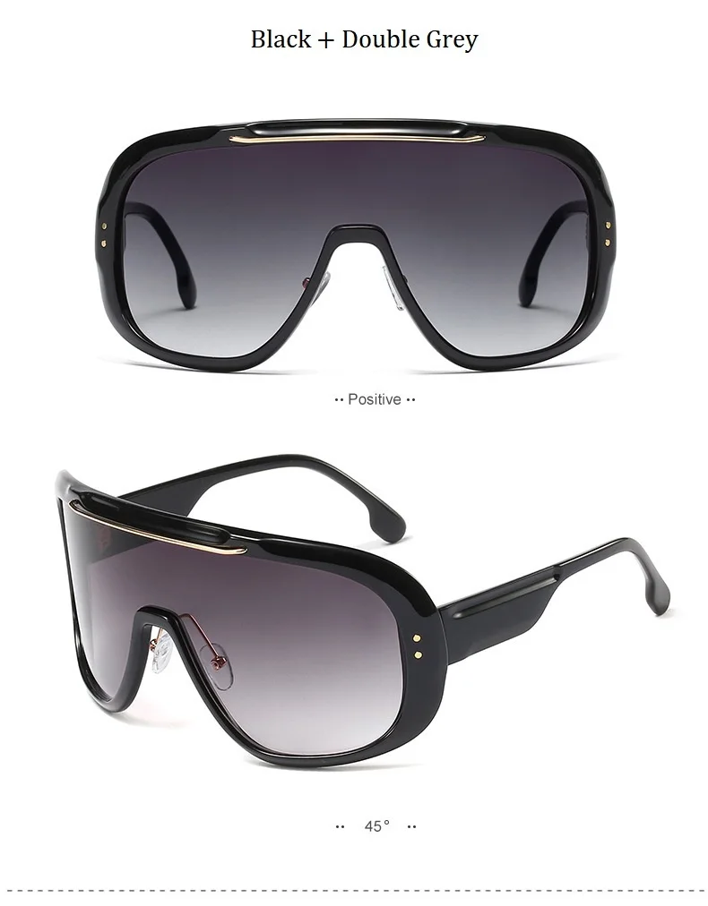 Новые модные негабаритные солнцезащитные очки с козырьком, женские ретро ветрозащитные очки, мужские очки с плоским верхом, солнцезащитные очки с градиентом UV400