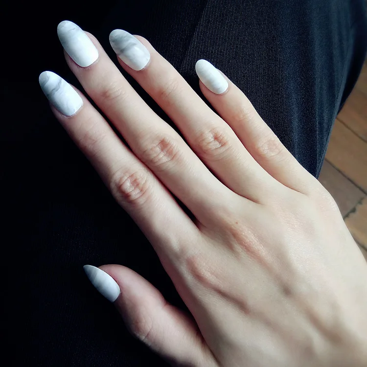 416-Chinese Ink Style Marble Smudge INS Europe And America Finished Product Manicure 24 PCs Boxed Send Glue Fake Nails