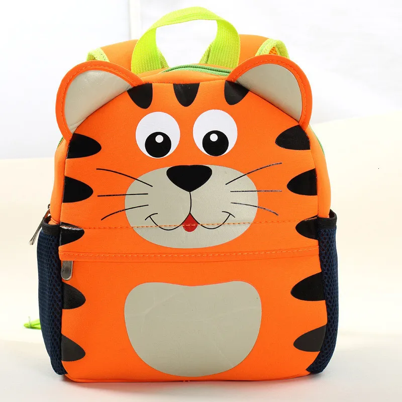 tiger Школьные 3D Мультяшные Детские рюкзаки для детского сада, Сумка с милым животным для малышей, Детские неопреновые школьные сумки, детские школьные сумки - Цвет: tiger
