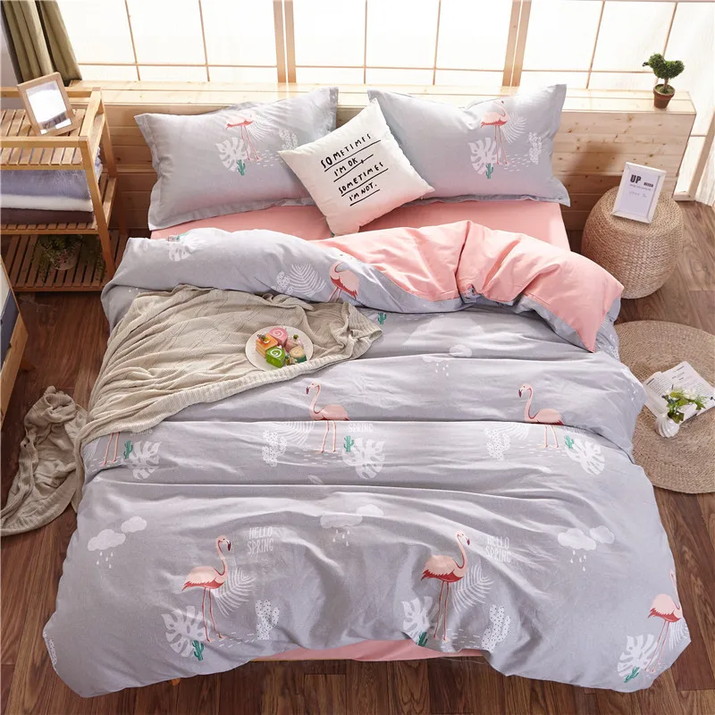 100 Cotton Duvet Cover Flamingo Print Bed Cover For Kids Adults