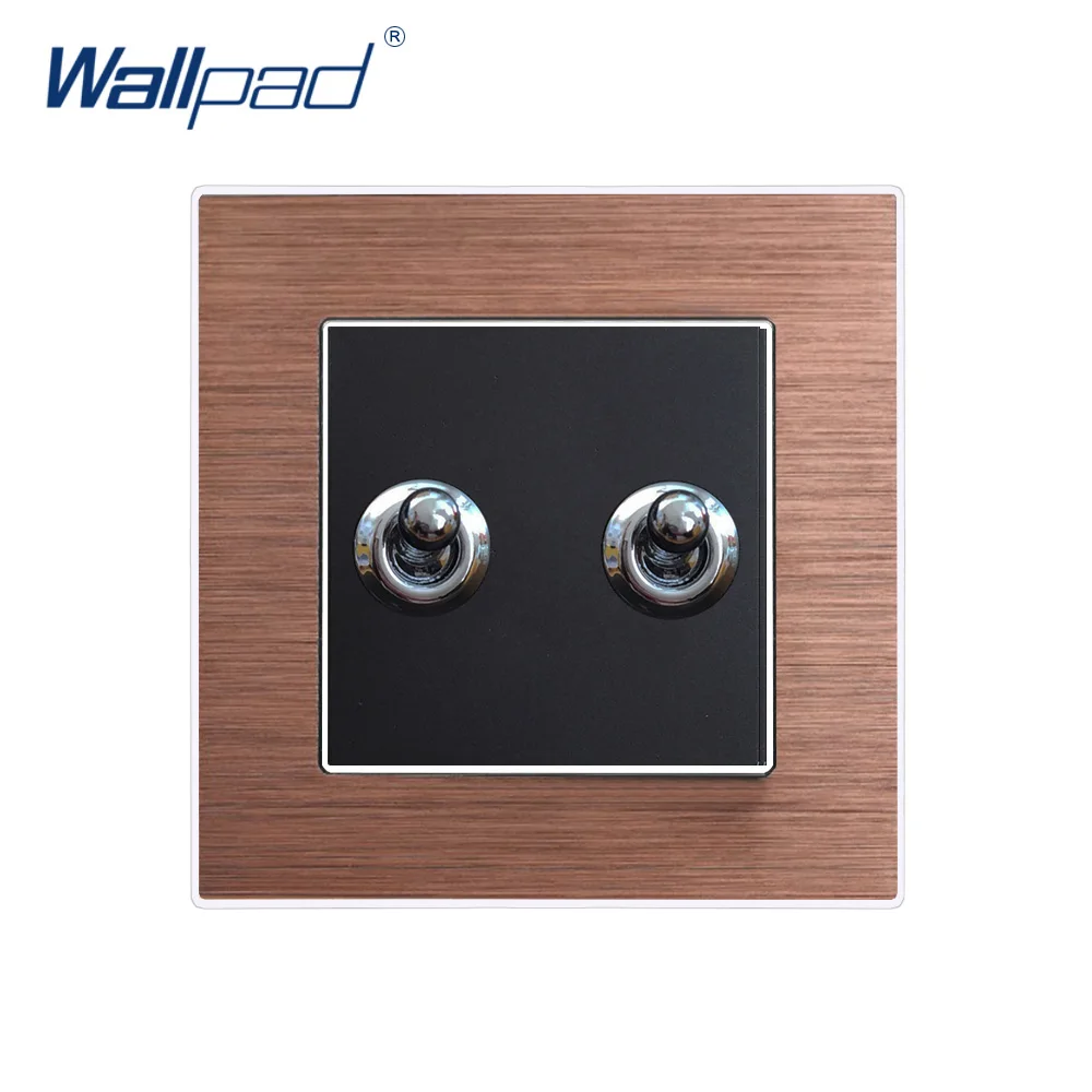 2 банды 2 способ переключателя адрель Wallpad роскошный настенный выключатель света гладкая металлическая панель прерыватель - Цвет: Brown