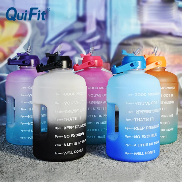 1 Gallon Water Bottle With Time Marker Bpa Free 3.78l Sports