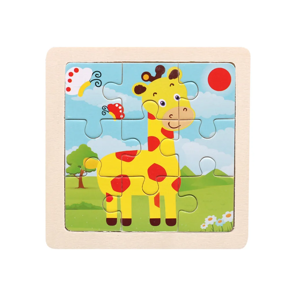 9 Wooden Puzzle Puzzles of Animals From Animated Cartoons From Learning Baby Toys Wood Toys Educational Toys Wood Puzzle Games