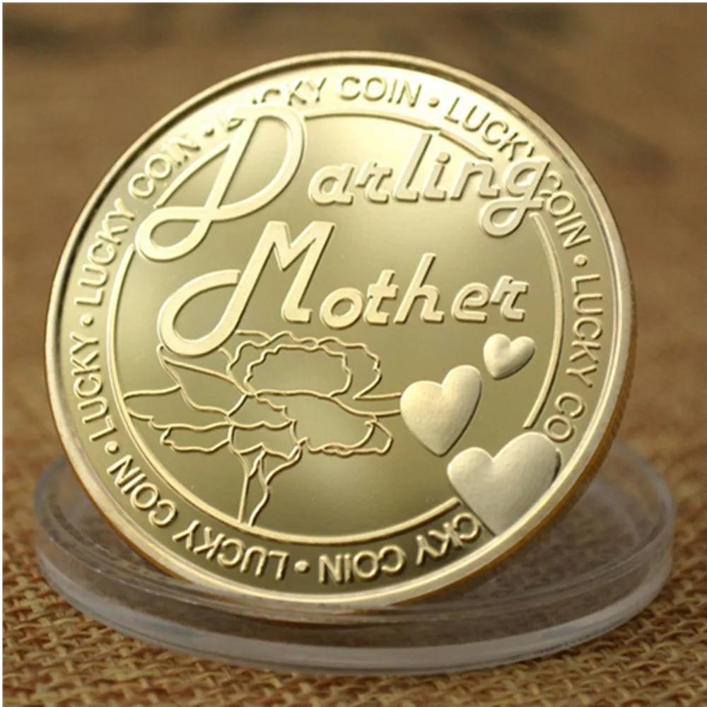 

Father and mother's commemorative coin customized coin 999 Silver Plated gold-plated commemorative badge metal badge collection