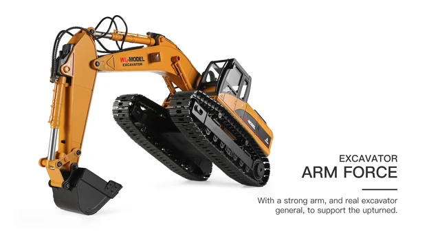 Die-Cast Metal Wltoys 16800 RC Excavator 1/16 Scale 2.4G