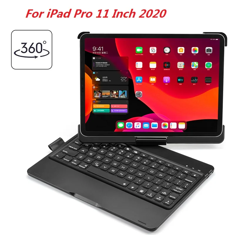 Для iPad Pro 11 2020 чехол с вращением на 360 градусов 7 цветов подсветкой клавиатурой