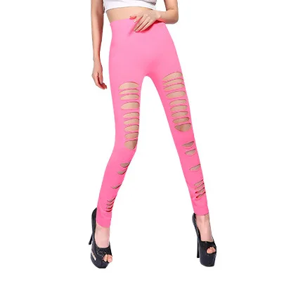 Lubang Ripped Legging Kurus Celana XL 