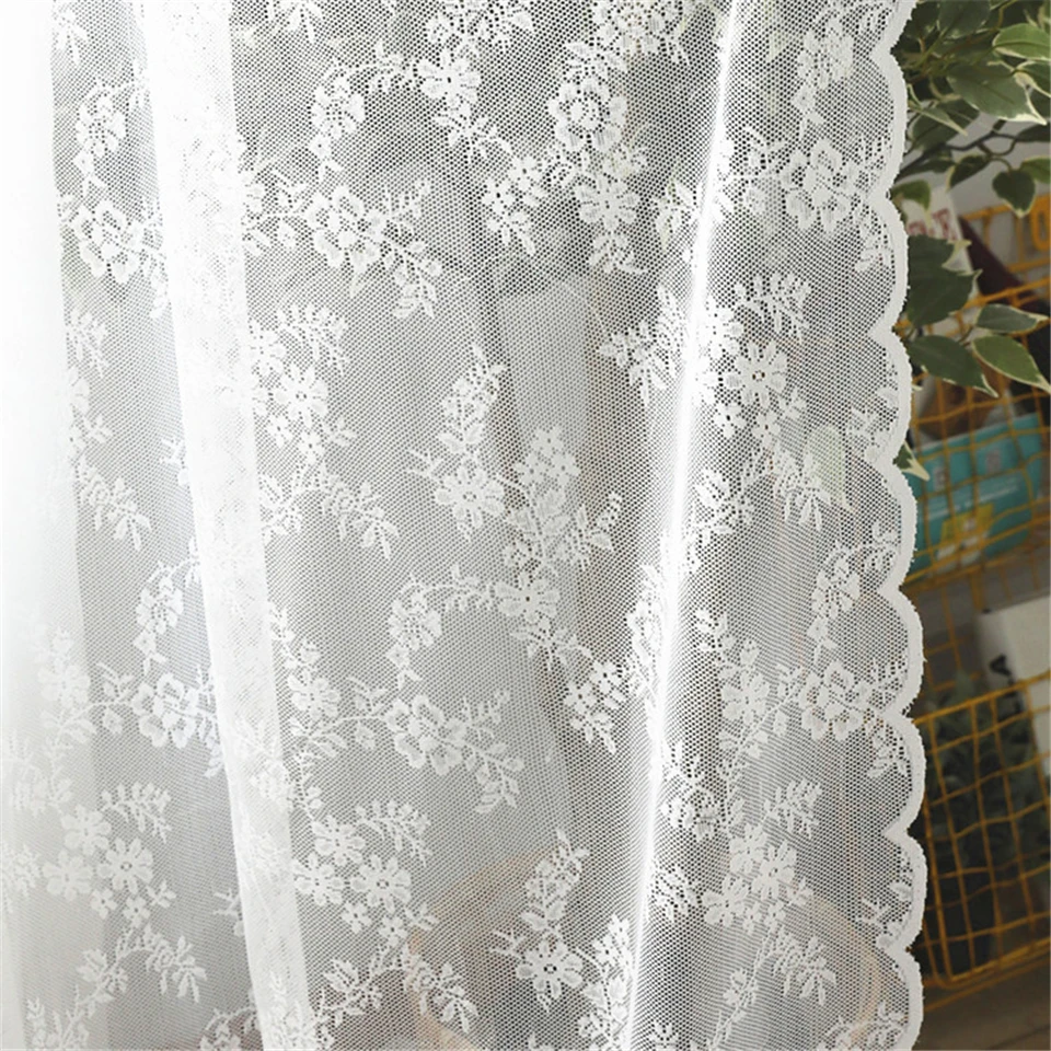 

European White Sheer Curtains for Wedding Lace Drapes Serape Home Decor Curtains Living Room Bedroom Window Tulle Curtain
