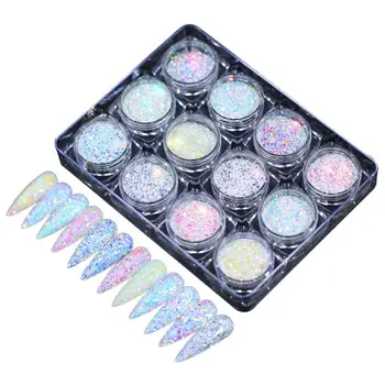 

1 Set Beautiful Assorted Sparkling Colorful Sequin Powder Glitter Powder Nail Jewelry for Nail Art Decoration Eyeshadow Make Up