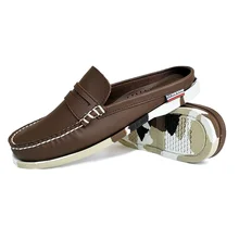 Тапочки без застежки; модельные коричневые повседневные кожаные туфли для вождения; Новое поступление года;