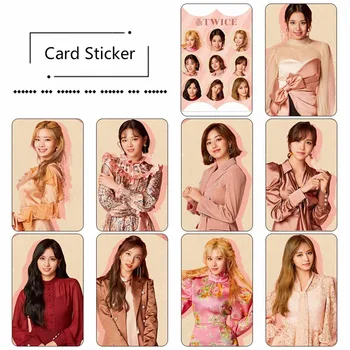 

New 10Pcs/Set TWICE New Album Photocard Photo Card PVC Crystal Card Stickers For Bus Student Card Stationery Set