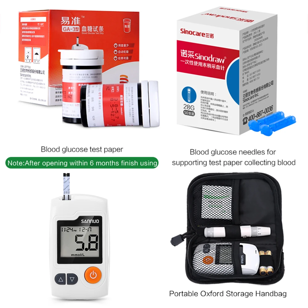 Household Blood Glucose Meters monitor  with 50pcs strips+ 50 pcs Needles&Lancets Glucometer Blood Sugar Detection Diabetes
