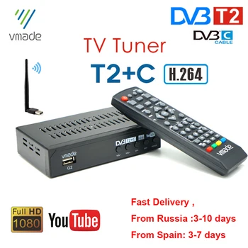 

DVB T2 DVB-C TV Tuner Digital TV Box Terrestrial Receiver H.264 HD 1080 Decoder MPEG4 Support Youtube iptv Russia Set Top Boxes