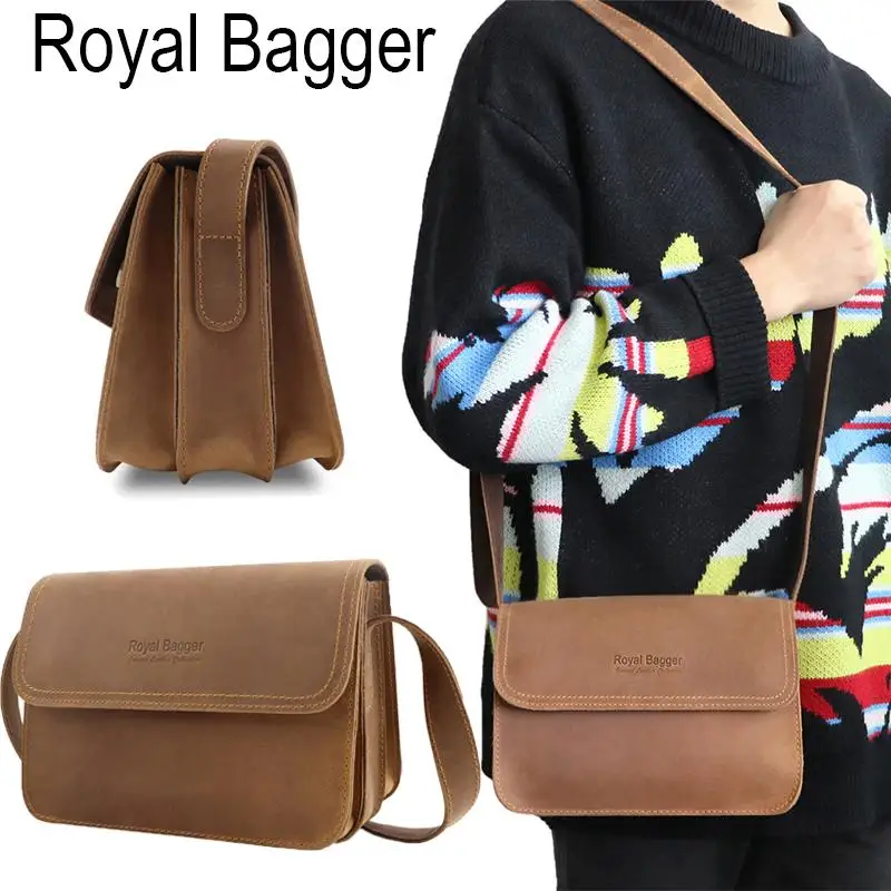 Royal Bagger, супер хит, новая мода, настоящая коровья кожа, сумка на ремне, для путешествий, мужская, деловая, повседневная, мессенджер, ретро, сумки на плечо