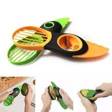 3 In 1 Avocado Slicer Shea Corer Butter Fruit Peeler Cutter Pulp Separator Plastic Knife Kitchen Vegetable Tools Kitchen Gadgets