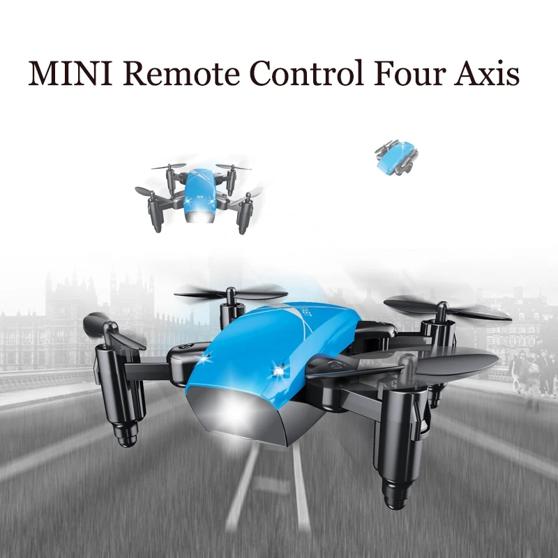 

S9 Foldable 2.4GHz 6-Axis Real-Time Transmission Drone Headless One Key Return RC UFO Aircraft (Without Camera) With light blue
