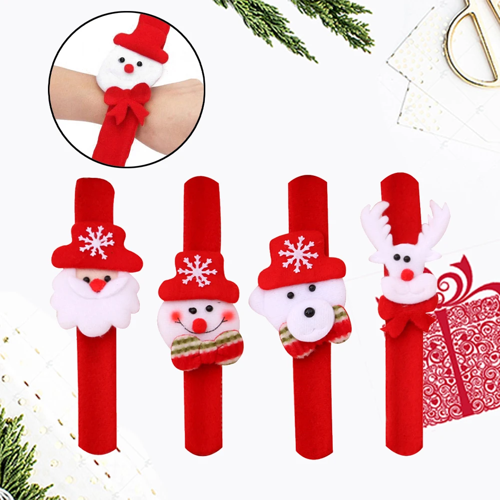 New 1PC Christmas Patting Circle Bracelet Watch Xmas Children Gift Santa Claus Snowman Deer New Year Party Toy Wrist Decoration