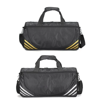 

Outdoor Sports Training Gym Bags Fitness Travel Outdoor Sports Bag Handbags Shoulder Dry Wet Shoes For Women Men-Black+White