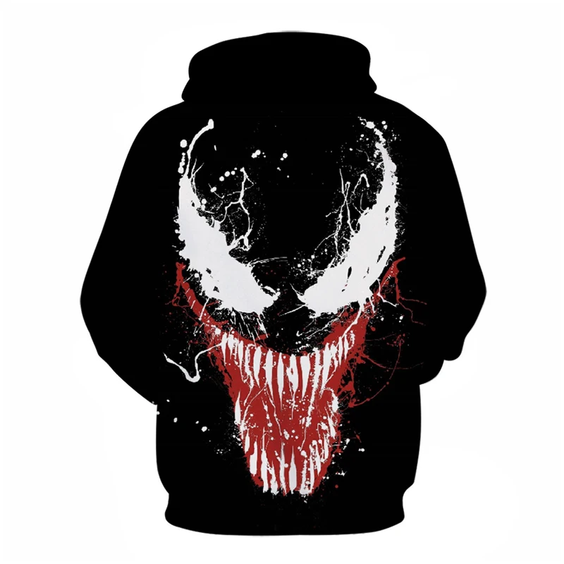 Толстовка Мужская Весна Осень Новые толстовки Venom 3D печать Повседневная с длинным рукавом толстовки с капюшоном для мужчин женские Бархатные Топы