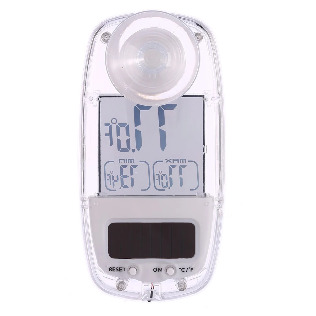 

Solar Power LCD Digital Window Thermometer Suction Cup Temperature Meter Weather Station for Indoor Home Car