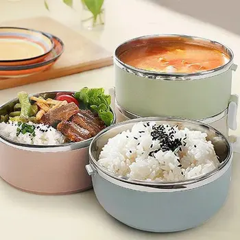 

New Compact Size Home Office Lunch Box Thermal For Food Bento Box Stainless Steel Lunch Box For Kids Portable Picnic