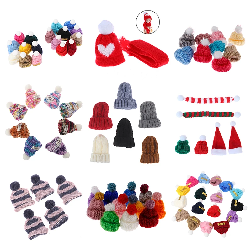 1/2/10pcs Random Knitted Hat Cute Doll Cap Fashion Colourful Headwear Accessories Mini Decorative Christmas Hat Scarf Towel 1/2/10pcs Random Knitted Hat Cute Doll Cap Fashion Colourful Headwear Accessories Mini Decorative Christmas Hat Scarf Towel