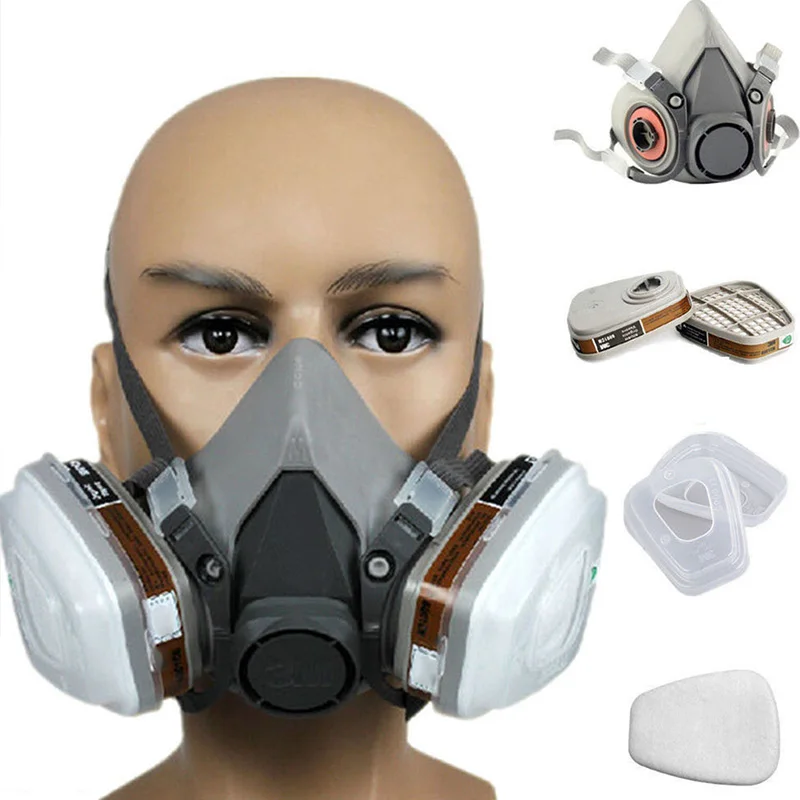 

7 In 1 Half Face Mask Suit Durable for 6200 Gas Spray Painting Protection Mask DEC889