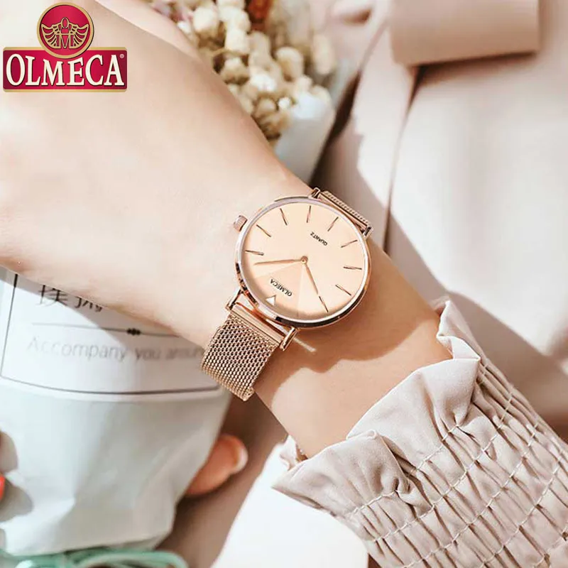 

Olmeca New Style chao bo wang Red Douyin Hot Selling Ladies' Watch Mesh Belt Students Waterproof Quartz Watch Women's