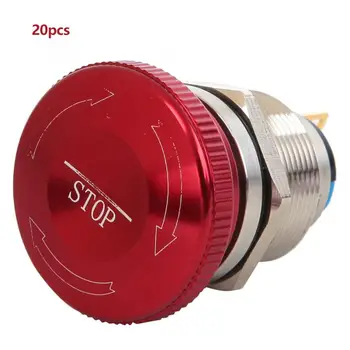 

20pcs BEM-22-11ZSDT Push Button Switch Stainless Steel Emergency Stop Knob Switch 22mm Push Button Switch