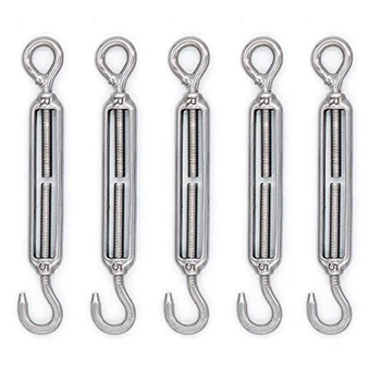 

5pcs M5 Stainless Steel 304 Hook & Eye Turnbuckle Hook Wire RopeTension
