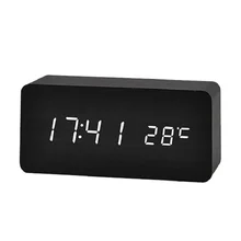 Zegar cyfrowy ze stojakiem sterowany głosem, elektroniczny budzik klasy AAA z wejściem USB, oświetleniem LED, idealny do postawienia biurku, może służyć jako uzupełnienie wystroju stołu