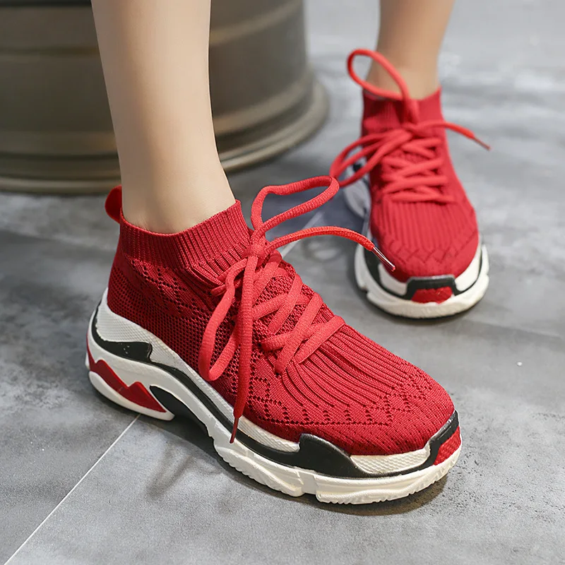 

Online Celebrity wa zi xie Women's INS Super Fire 2019 New Style Korean-style Platform Thick Bottomed Mesh Breathable Running At