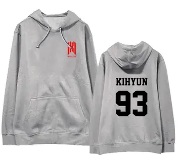 

New arrival monsta x concert same member name printing pullover hoodies unisex fleece/thin loose sweatshirt 3 colors