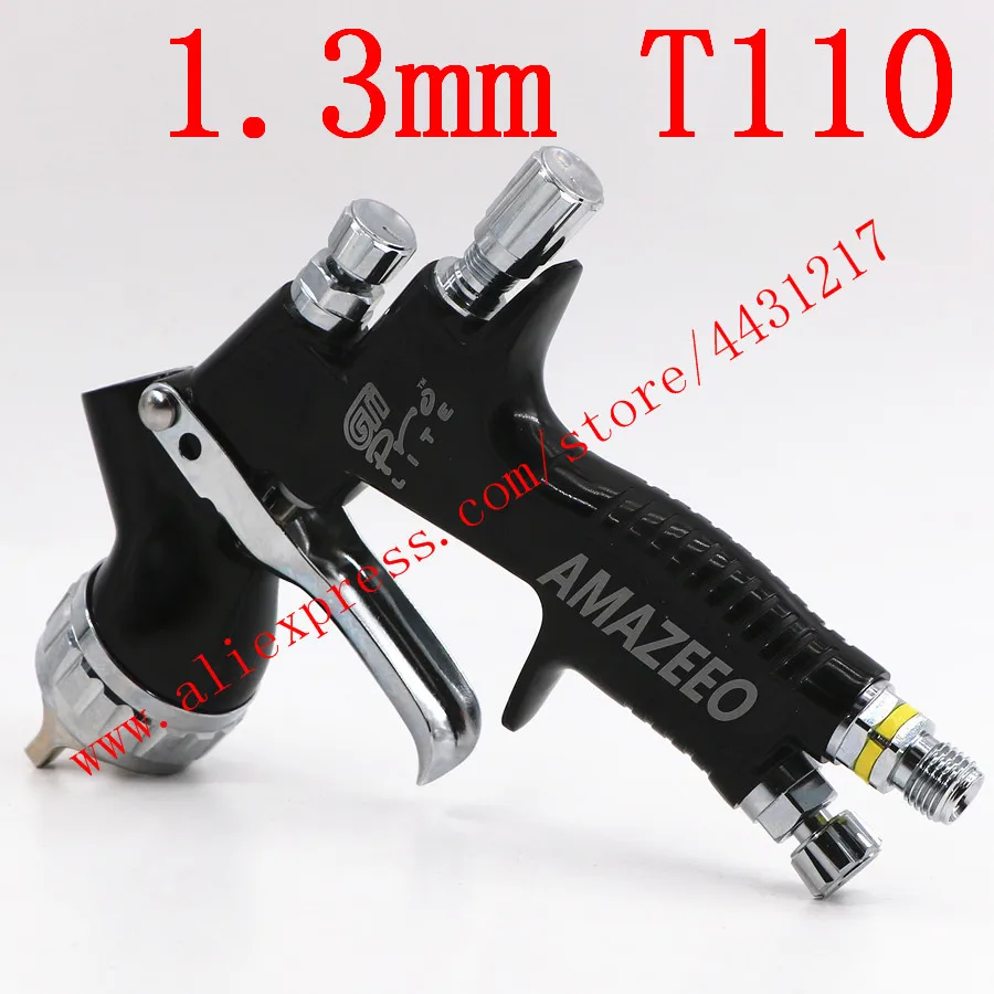 Black 1.3mm T110 Высокоэффективный Профессиональный gti pro lite покрасочный пистолет TE20/T110 1,3/1,8 мм Насадка пистолет-распылитель краска пистолет на водной основе Воздушный пистолет - Цвет: Black 1.3mm T110