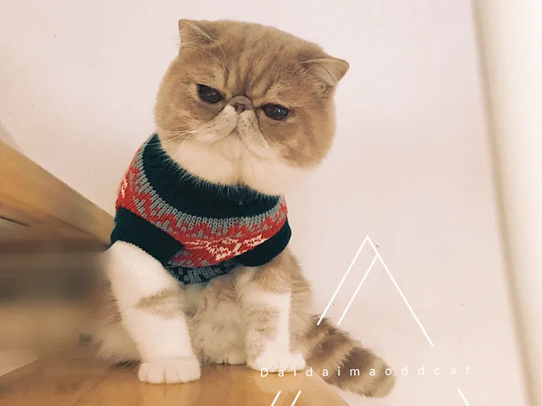Сумка на заказ, свитер для кошек, кошек, собак, розовая Снежинка, винтажный эластичный свитер с высоким горлом, одежда для домашних животных на осень и зиму