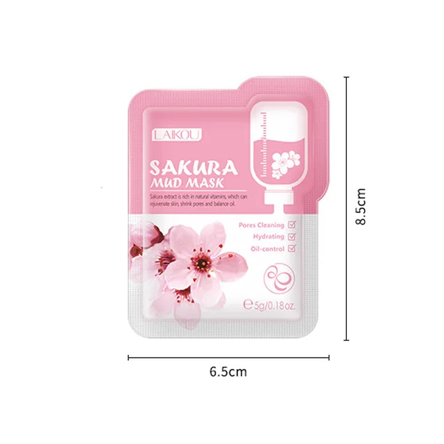 1pcs Japan Sakura Mud Face Mask Anti Wrinkle Night Facial Packs Skin Clean Dark Circle Moisturize