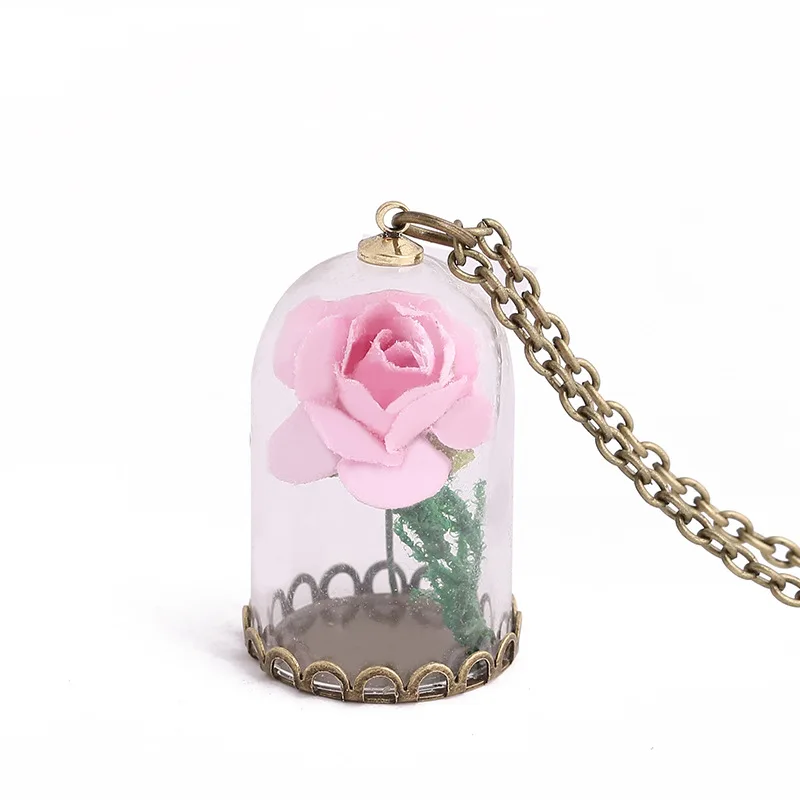 style 14 New Green Handmade Christmas Trees Jewelry Transparent Glass Pendant Necklace Charm Christmas Present Alloy Chain Unisex - Окраска металла: style 14