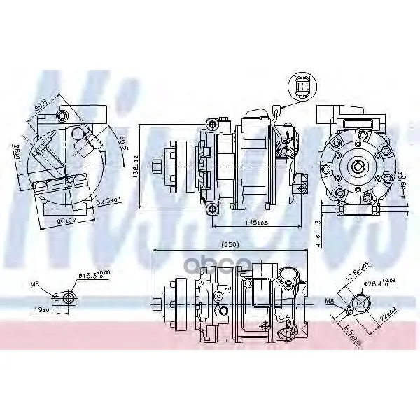 Компрессор Vw Touareg(7l) 4.2fsi V8, Audi A6(4/04-) 4.2i-V8-5.2i-V10 M/A 89418 Nissens арт. 89418