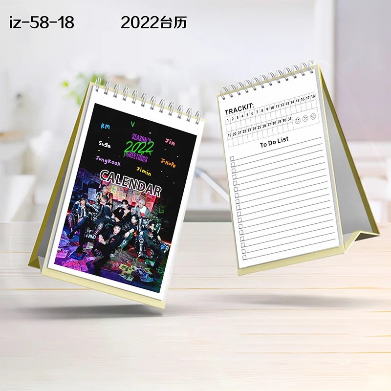 Настольный календарь KPOP Bangtan Boys BL EXO NCT 2022 желтый подарок для косплея JUNGKOOK JIMIN JK SUGA