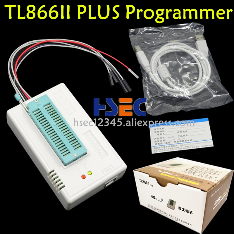 Программатор XGecu V10.22 TL866II Plus + 24 гнезда адаптера для замены USB EEPROM Universal minipro TL866CS TL866A
