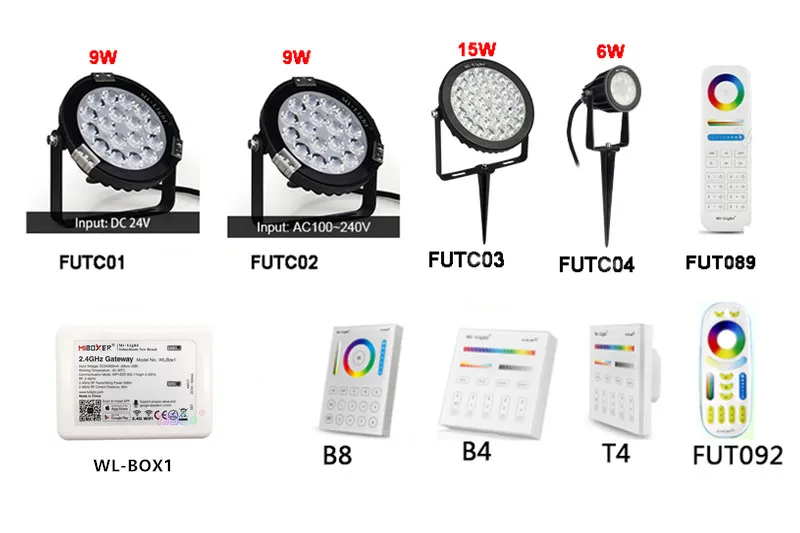 MiBOXER 6 Вт 9 Вт 15 Вт RGB+ CCT светильник для газона IP65 Водонепроницаемый DC24V AC110V 220 в открытый садовый светильник ing