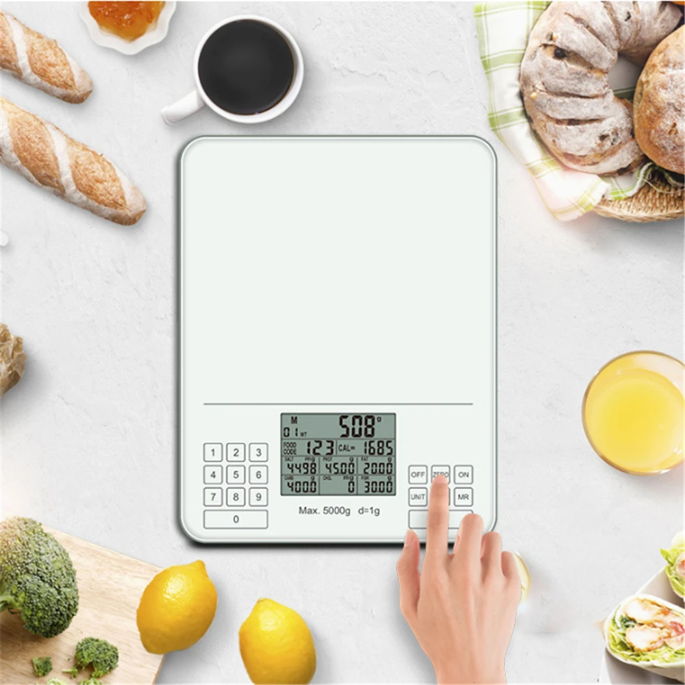 Кухонные весы для выпечки пищи тонкие кухонные электронные 5 кг/1 г с закаленным