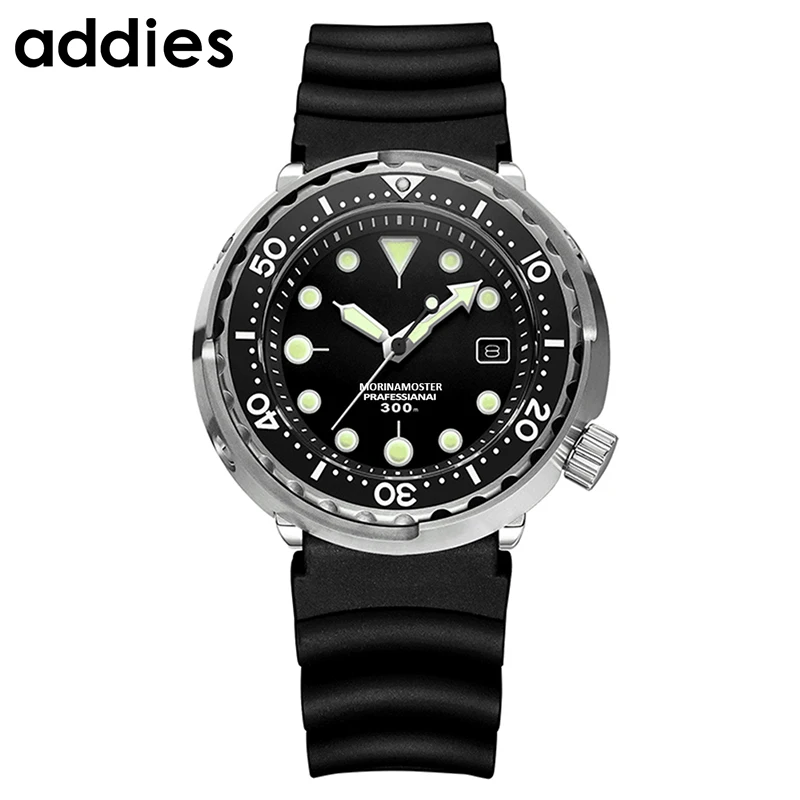 Addies Top Brand Luxury Mechanical Men Watches 300m Diver Ceramic Bezel Sapphire Glass Stainless Steel Luminous Automatic Watch