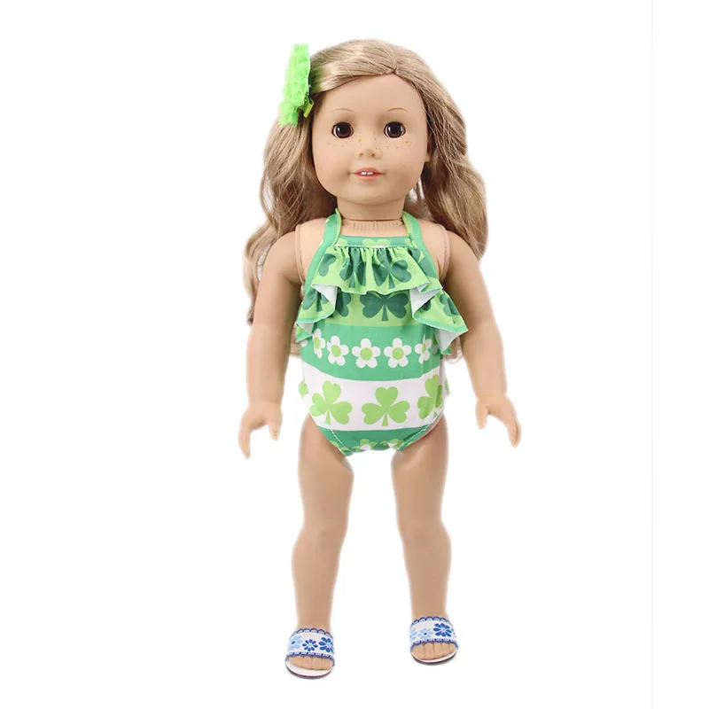 LUCKDOLL цветочный модный купальник подходит 18 дюймов Американский 43cmBabyDoll одежда аксессуары, игрушки для девочек, поколение, подарок на день рождения