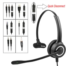 128MP телефонный операторский наушник с шумоподавлением MIC колл-центр 8 часов говорящая гарнитура наушники с одной стороны