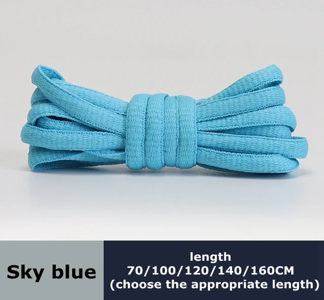 Men's and women's sports shoelaces color flat semicircular shoelace Suitable for all shoes Round laces 23 colors 1 pair sky blue