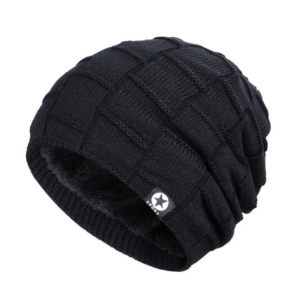 Фирменные NUZADA для мужчин и женщин, шерстяной шарф, шапки Skullies Beanies, шапки, зимняя Лыжная шапочка, теплая шапка-маска, вязаная шапка с защитой от холода - Цвет: Black