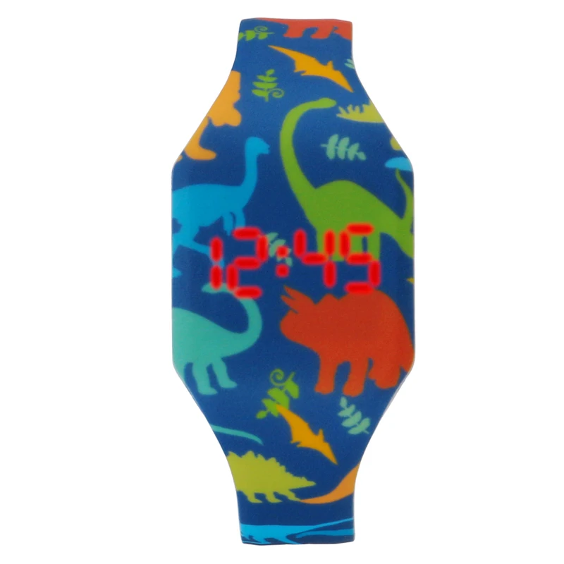 Cartoon Childrens Watches Cute LED Digital Clock Kids Student Dinosaur For Girls Boys
