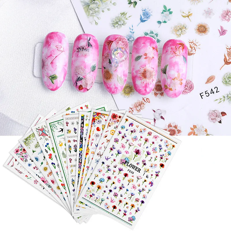 New Nail Sticker Nail Sticker Sticker Child Nontoxic 3d Flower Nail Sticker Nail Sticker Decal Swan